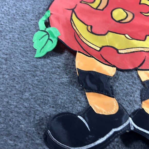 Vintage 14” FLAG Hanging Yard Decor Jack-O-Lantern NYLON Halloween Pumpkin MAN - Picture 8 of 8
